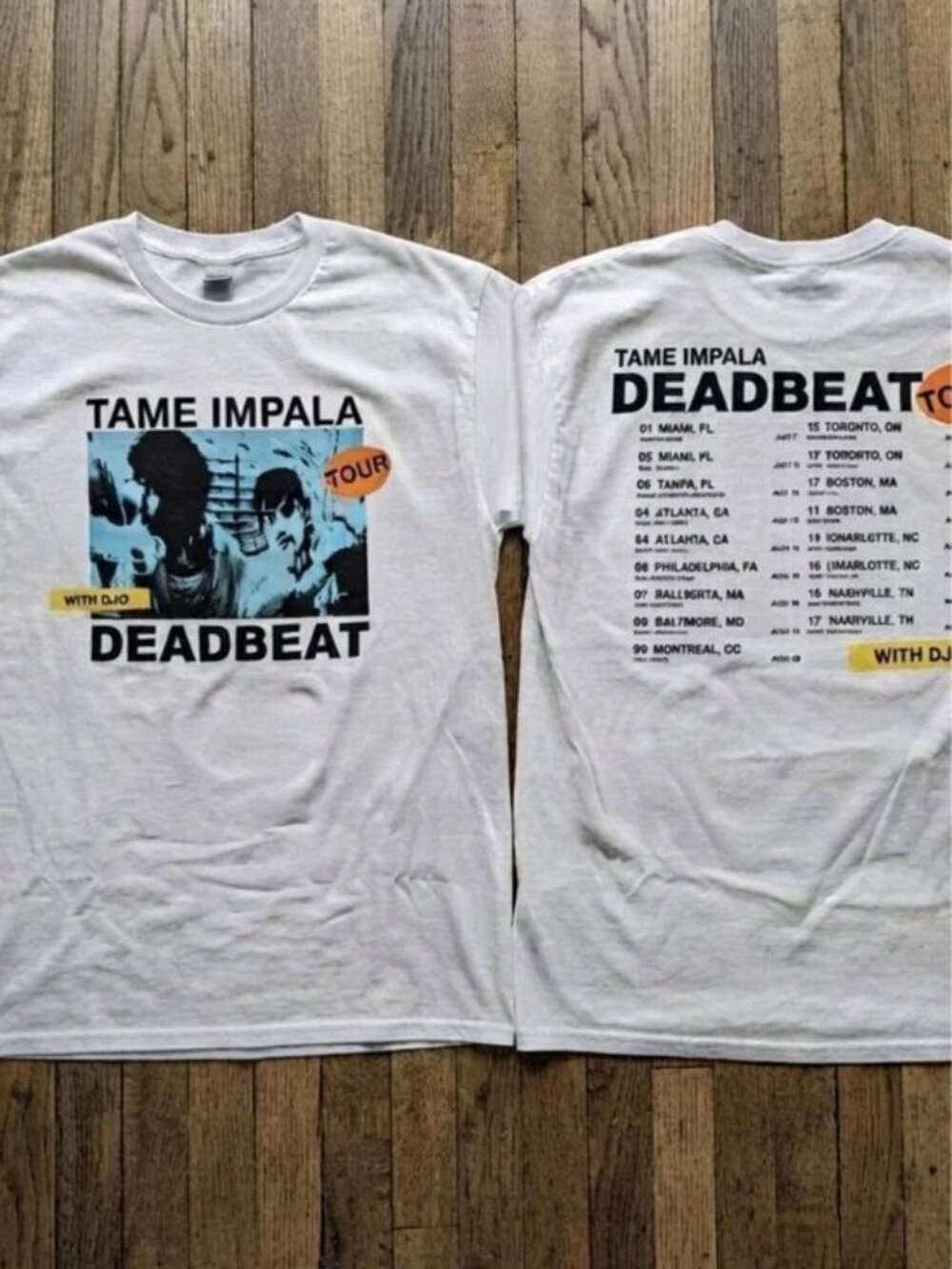 Tam Impala Deadbeat Tour 2026 With Djo Double Sided Reprint T-Shirt